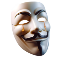 AI generated Anonymous mask isolated on transparent background png