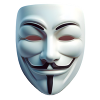 AI generated Anonymous mask isolated on transparent background png