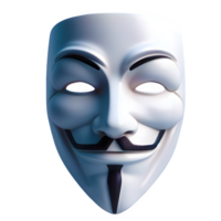 AI generated Anonymous mask isolated on transparent background png