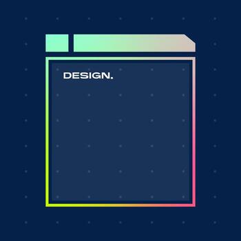 Futuristic square gradient background. Pop up window vector illustration.