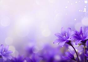AI generated Abstract spring background with purple flowers. AI Generated photo
