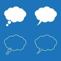 Speech or think bubble, empty communication cloud. Vector design element.