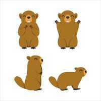 Groundhog Element Vector Flat Design