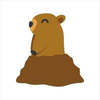 Groundhog Element Vector Flat Design