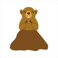 Groundhog Element Vector Flat Design