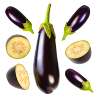 AI generated Eggplant sliced isolated on transparent background png