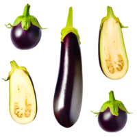 AI generated Eggplant sliced isolated on transparent background png