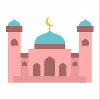 Great modern colorful arabic mosque. cartoon vector illustration of a mosque. Flat mosque vector set. Muslim building for islamic, ramadan, eid design.