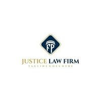 FP initial monogram for lawfirm logo ideas with creative polygon style design vector