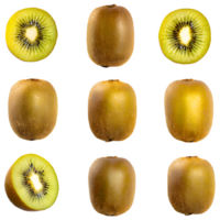 AI generated Fresh golden kiwi sliced isolated on transparent background png