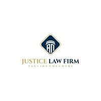 AN initial monogram for lawfirm logo ideas with creative polygon style design vector
