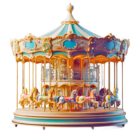 AI generated Vintage carousel isolated on transparent background png