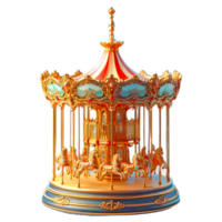 AI generated Vintage carousel isolated on transparent background png