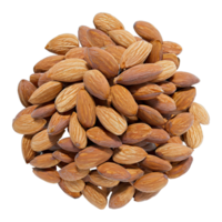 AI generated bunch of almonds isolated on transparent background png