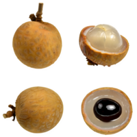 ai generado longan Fruta y rebanado aislado en transparente antecedentes png