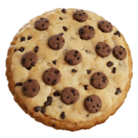 AI generated cookie with chocolate chips isolated on transparent background png