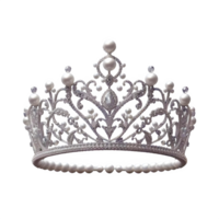 ai generado tiaras con perlas aislado en transparente antecedentes png