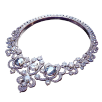 AI generated berliant necklace isolated on transparent background png