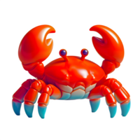 ai généré dessin animé Crabe 3d isolé sur transparent Contexte png