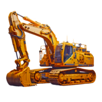 AI generated Excavator isolated on transparent background png