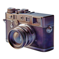 AI generated Vintage film camera isolated on transparent background png