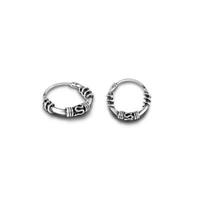 Fine 925 Sterling Silver Earrings on White Background photo