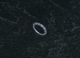 Silver Ring Indian jewellery also know as jewellery, jewel or jewellery on dark background photo