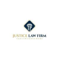 TP initial monogram for lawfirm logo ideas with creative polygon style design vector