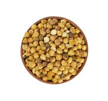 Roasted Chickpea or Dry Gram on White Background photo