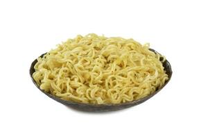 Plain Maggi Noodles, Instant Masala Maggi Isolated on White Background photo