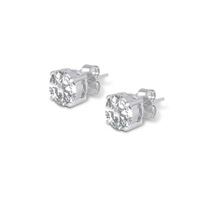 Fine 925 Sterling Silver Earrings on White Background photo