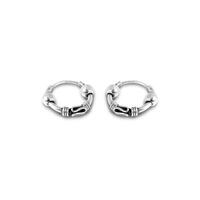 Fine 925 Sterling Silver Earrings on White Background photo