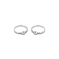 Fine 925 Sterling Silver Earrings on White Background photo