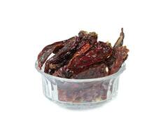 Dried Red Chili Peppers isolated on White Background photo