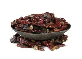 Dried Red Chili Peppers isolated on White Background photo