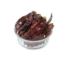 Dried Red Chili Peppers isolated on White Background photo