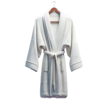 AI generated bathrobe on hanger isolated on transparent background png