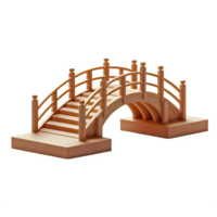AI generated wooden bridge isolated on transparent background png