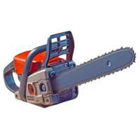 AI generated chainsaw isolated on transparent background png