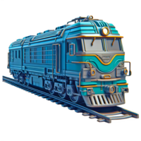 AI generated train 3d on transparent background png