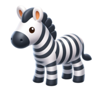 AI generated Cartoon zebra isolated on transparent background png