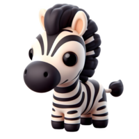AI generated Cartoon zebra isolated on transparent background png