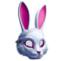 AI generated rabbit mask isolated on transparent background png