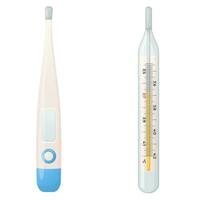 Mercury and electronic  thermometer isolated on white background vector