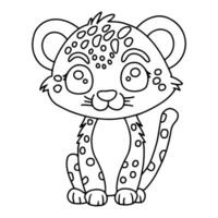 Cute tiger wild safari african animals for kids, children clipart, vector illustration