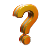 AI generated question mark 3d isolated on transparent background png