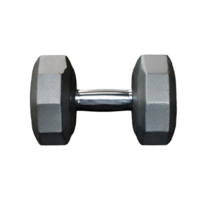 AI generated rubber encased hand dumbbell isolated on transparent background png