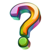 AI generated question mark 3d isolated on transparent background png