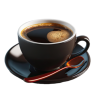 AI generated cup of black coffee isolated on transparent background png