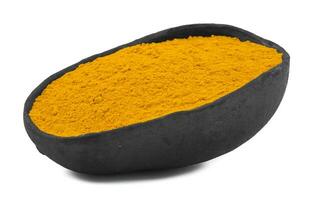 Turmeric Powder Also Called Haldi in india on White Background photo